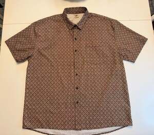 Hardaddy Men's Geometric Pattern Short Sleeve Button Up Shirt